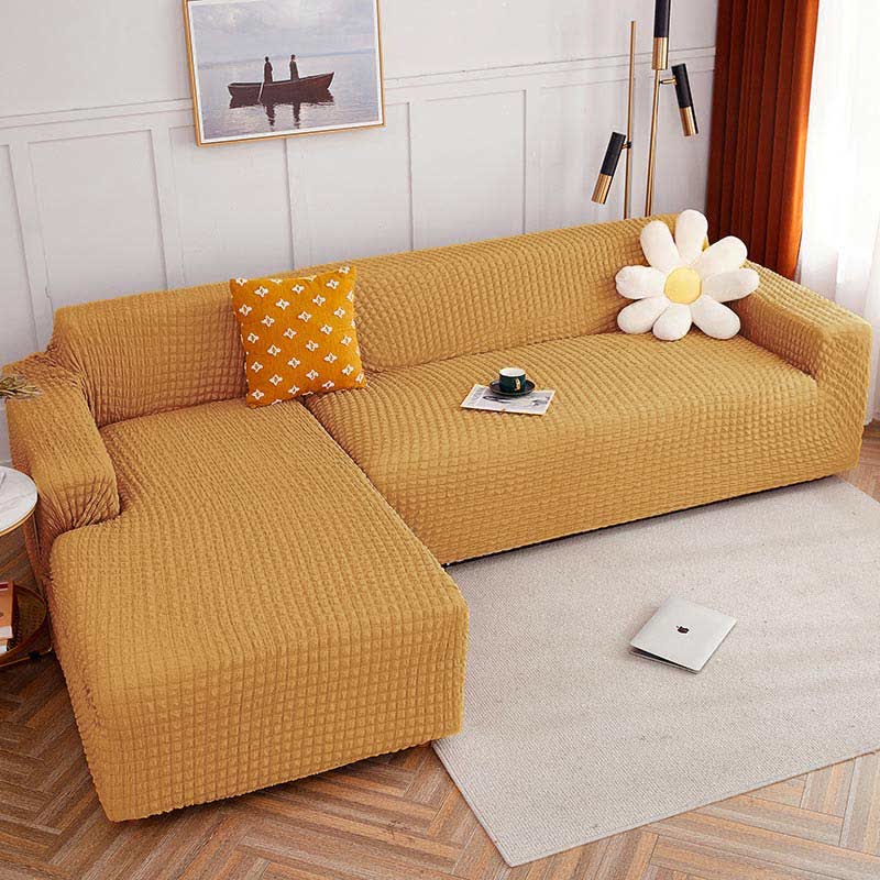 Ownkoti Pure Color Seersucker Dehnbarer Sofabezug