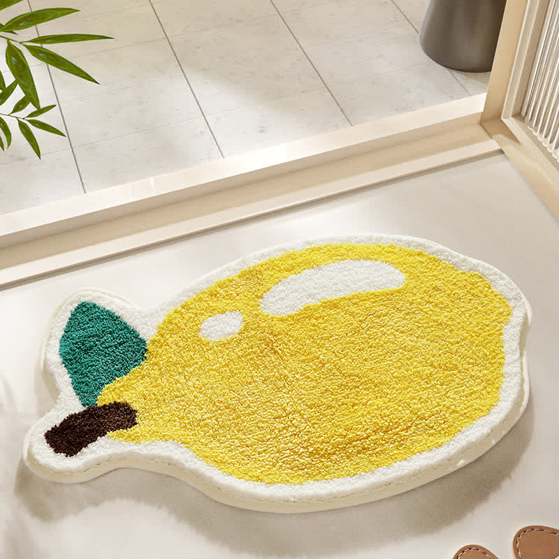 Weicher, rutschfester Badezimmerteppich mit Sommerfrüchten