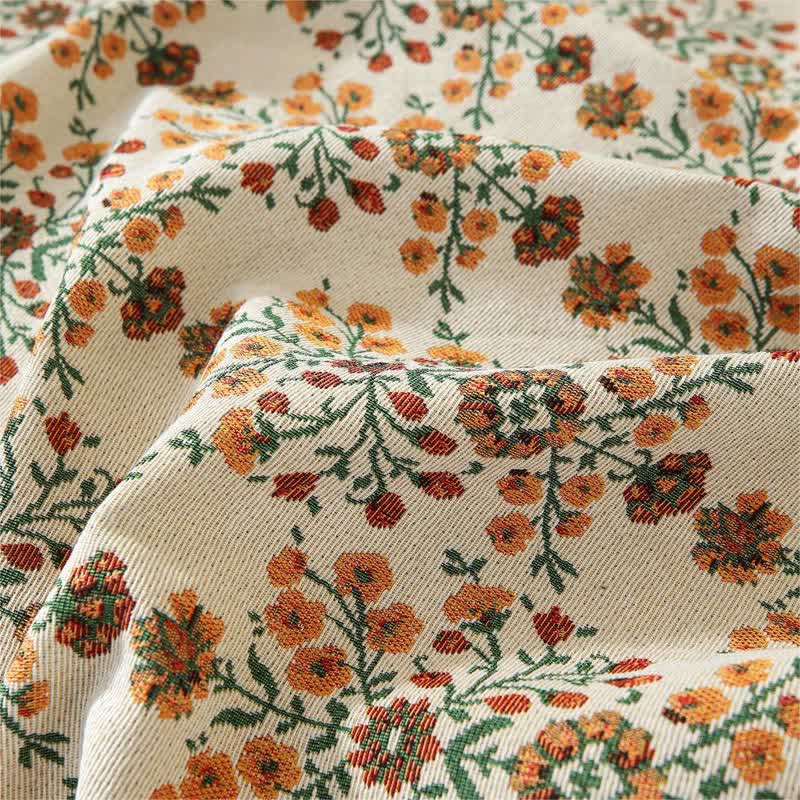 Jacquard-Sofabezug mit Pflaumenblüten-Rüschen