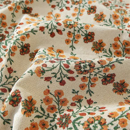 Jacquard-Sofabezug mit Pflaumenblüten-Rüschen