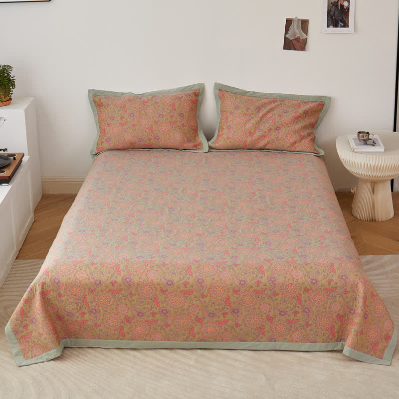 Weiche Steppdecke im Retro-Pastoral-Stil aus Baumwollgaze