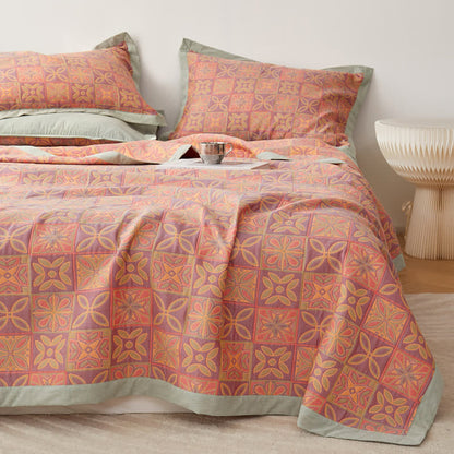 Luxuriöse, leichte Steppdecke im Retro-Stil aus reiner Baumwolle