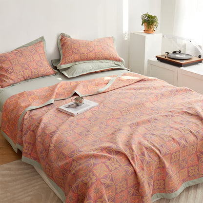 Luxuriöse, leichte Steppdecke im Retro-Stil aus reiner Baumwolle