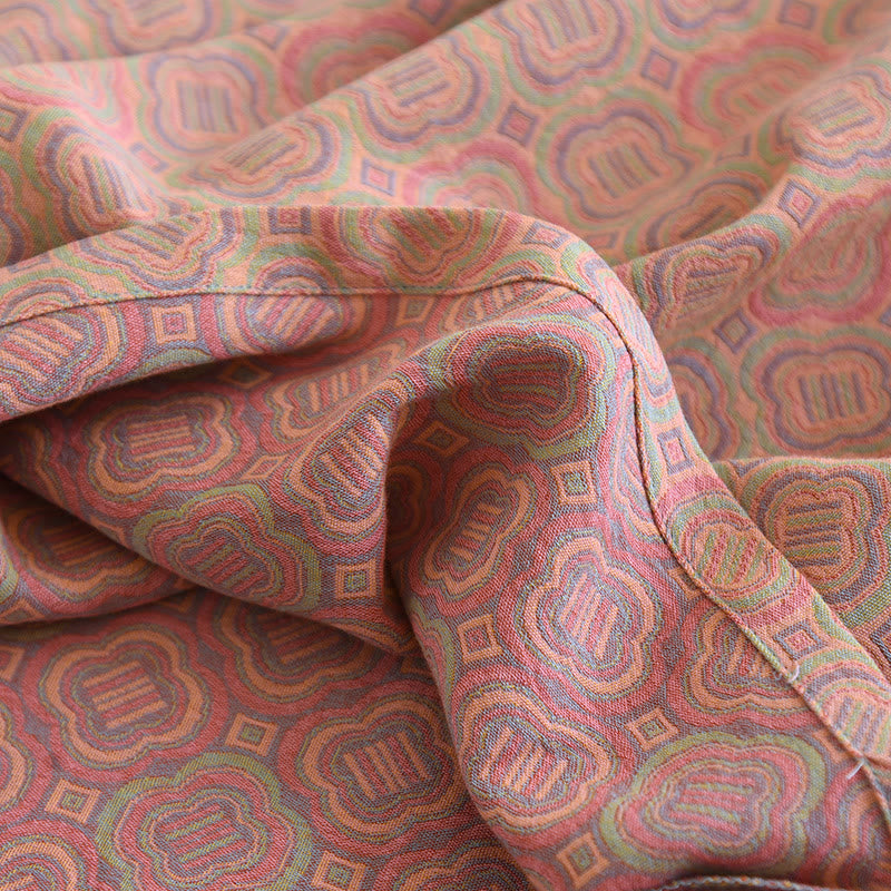 Atmungsaktives Pyjama-Set aus Baumwolle mit Retro-Froschknopf