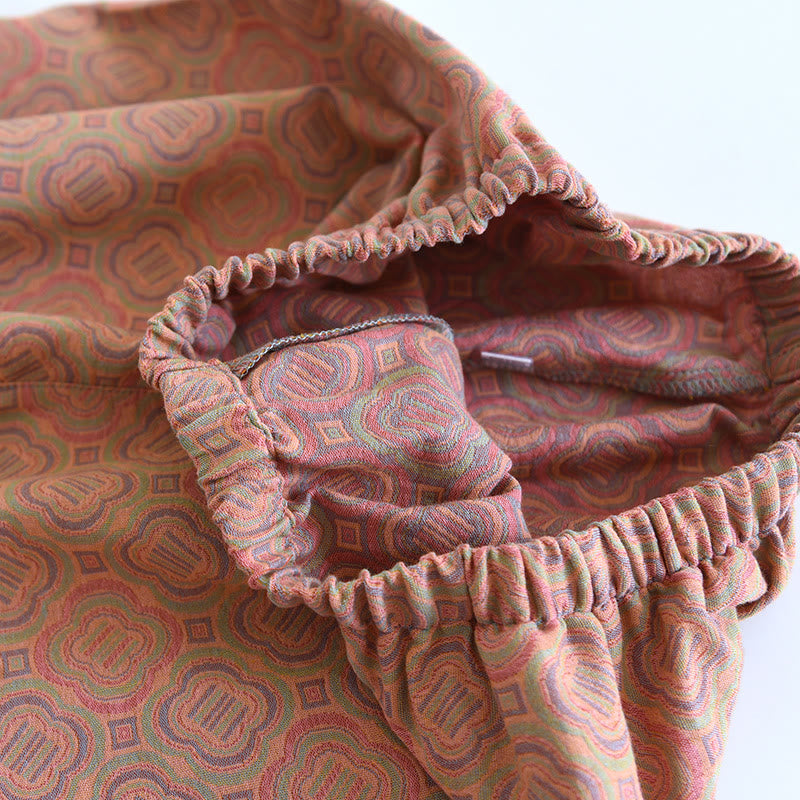 Atmungsaktives Pyjama-Set aus Baumwolle mit Retro-Froschknopf