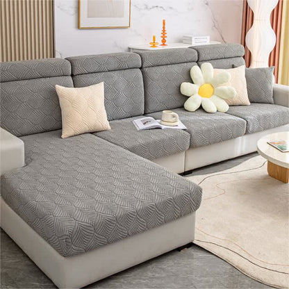 Einfarbiger Jacquard-Sofabezug mit Blattstruktur