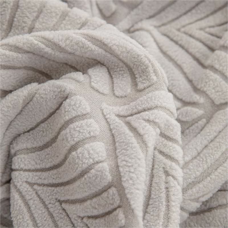 Einfarbiger Jacquard-Sofabezug mit Blattstruktur