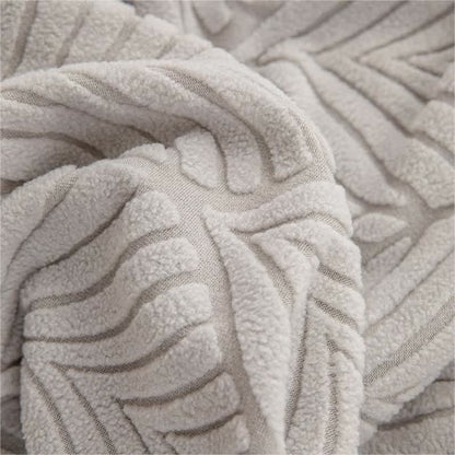 Einfarbiger Jacquard-Sofabezug mit Blattstruktur