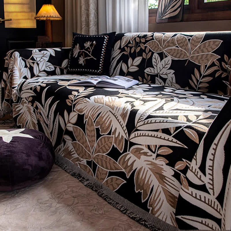 Sofabezug aus Chenille mit Quasten im Vintage-Stil „Rainforest“