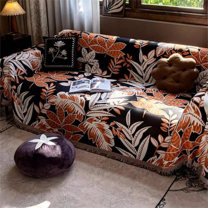 Sofabezug aus Chenille mit Quasten im Vintage-Stil „Rainforest“