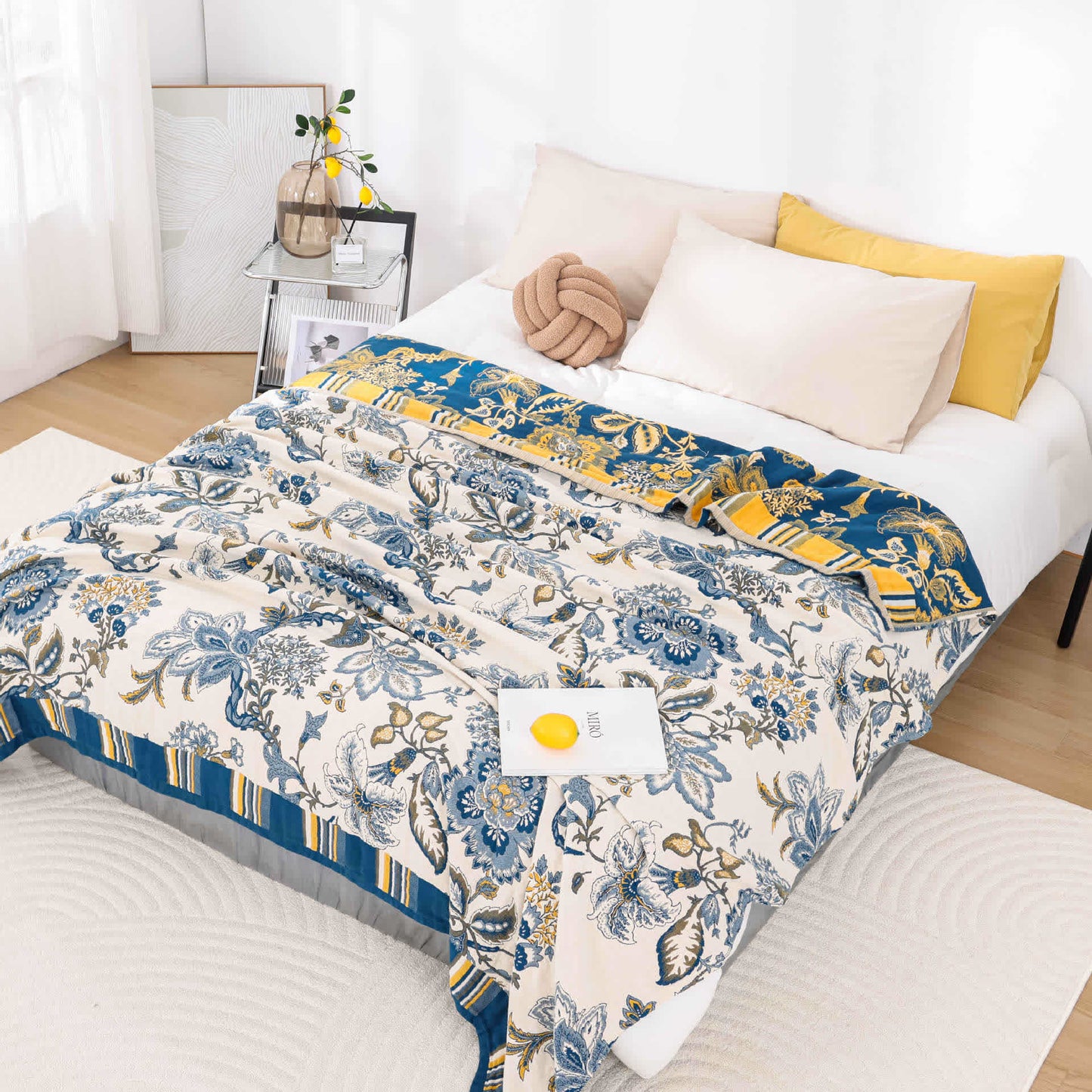 Luxuriöse Sommerdecke aus Baumwolle im ländlichen Stil