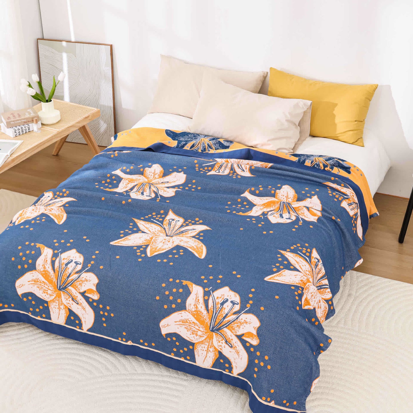 Leichte, weiche Steppdecke „Pastoral Lily“