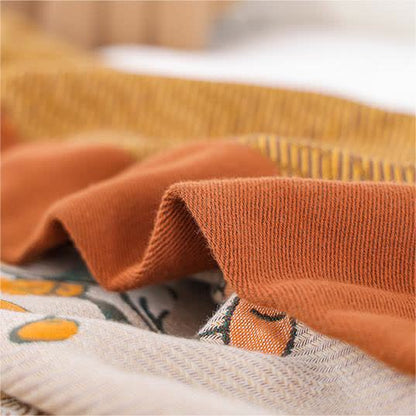 Weiche Steppdecke aus Baumwollgaze mit Vintage-Blumenmuster
