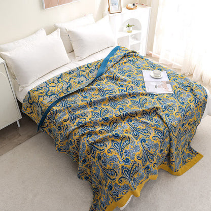 Sechslagige, leichte Retro-Steppdecke aus Baumwollgaze