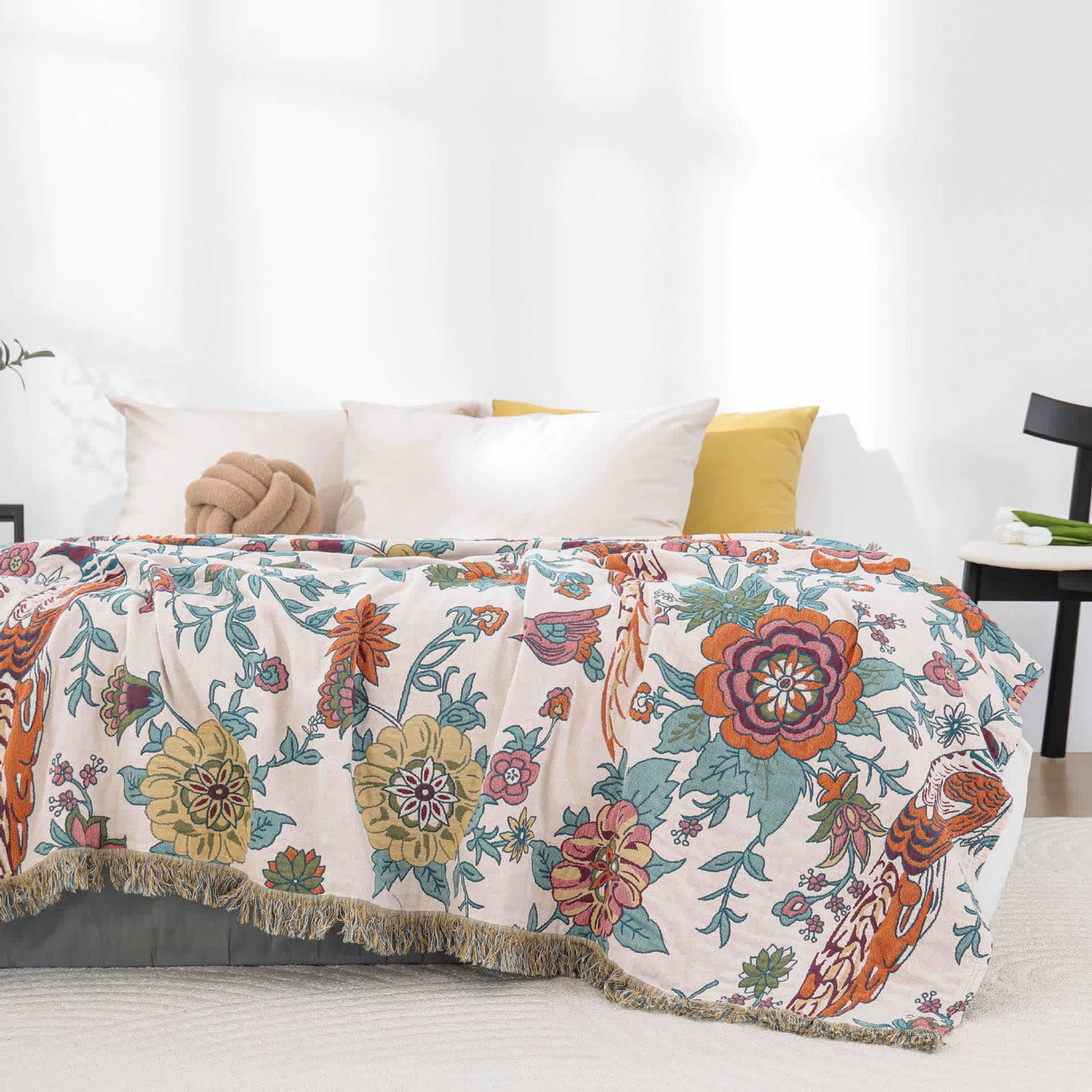 Jacquard-Baumwollgaze-Handtuchdecke im Pastoralstil
