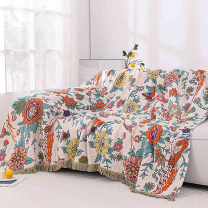 Jacquard-Baumwollgaze-Handtuchdecke im Pastoralstil