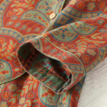 Loungewear-Set mit Rundhalsausschnitt und Vintage-Jacquardmuster