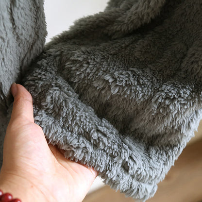 Flauschiges Fleece-Pyjama-Set mit Stickerei und langen Ärmeln