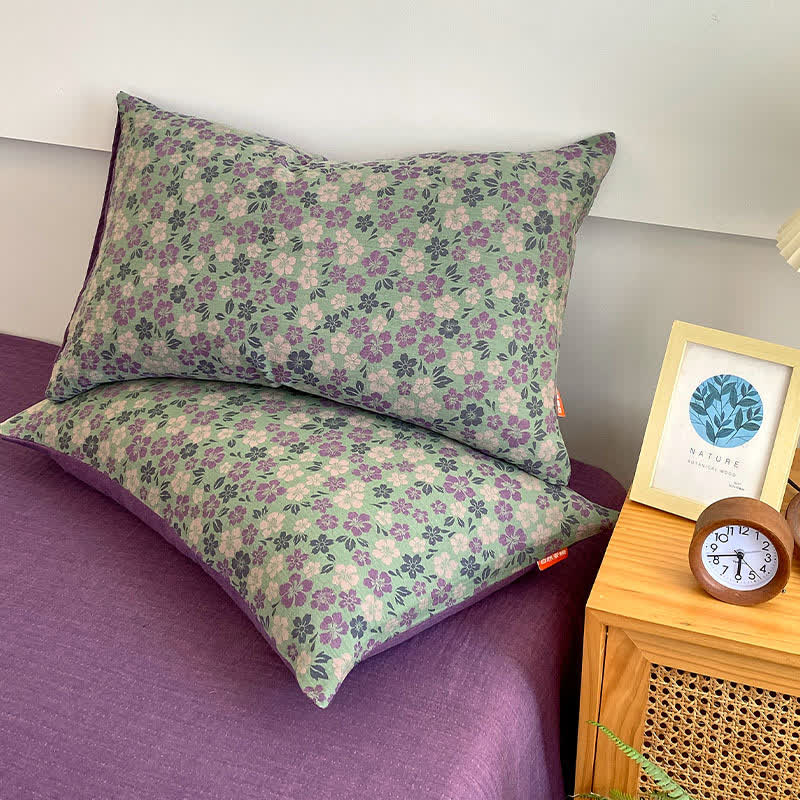 Bettlaken aus Baumwollgaze mit elegantem Blumenmuster