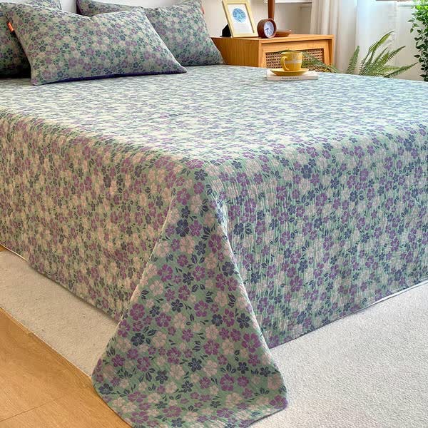 Bettlaken aus Baumwollgaze mit elegantem Blumenmuster