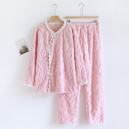 Rural Tulip – Langärmliges Fleece-Pyjama-Set