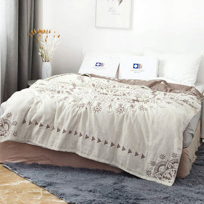 Ownkoti Chic Mandala Wende-Steppdecke aus Baumwolle mit Blumenmuster