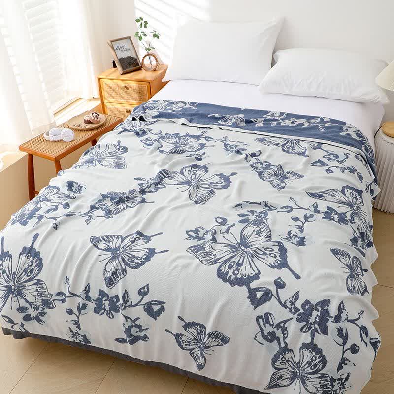 Weiche Bambusfaserdecke mit Schmetterlingsmotiv