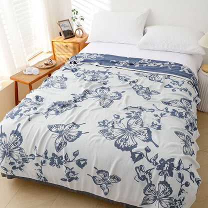 Weiche Bambusfaserdecke mit Schmetterlingsmotiv