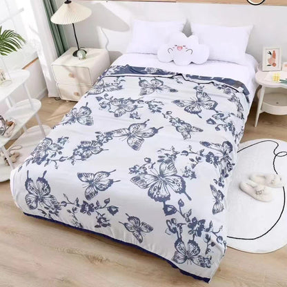 Weiche Bambusfaserdecke mit Schmetterlingsmotiv