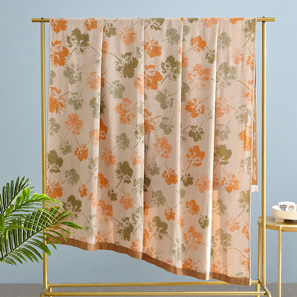 Weiche Decke aus Bambusfaser mit eleganten Blättern