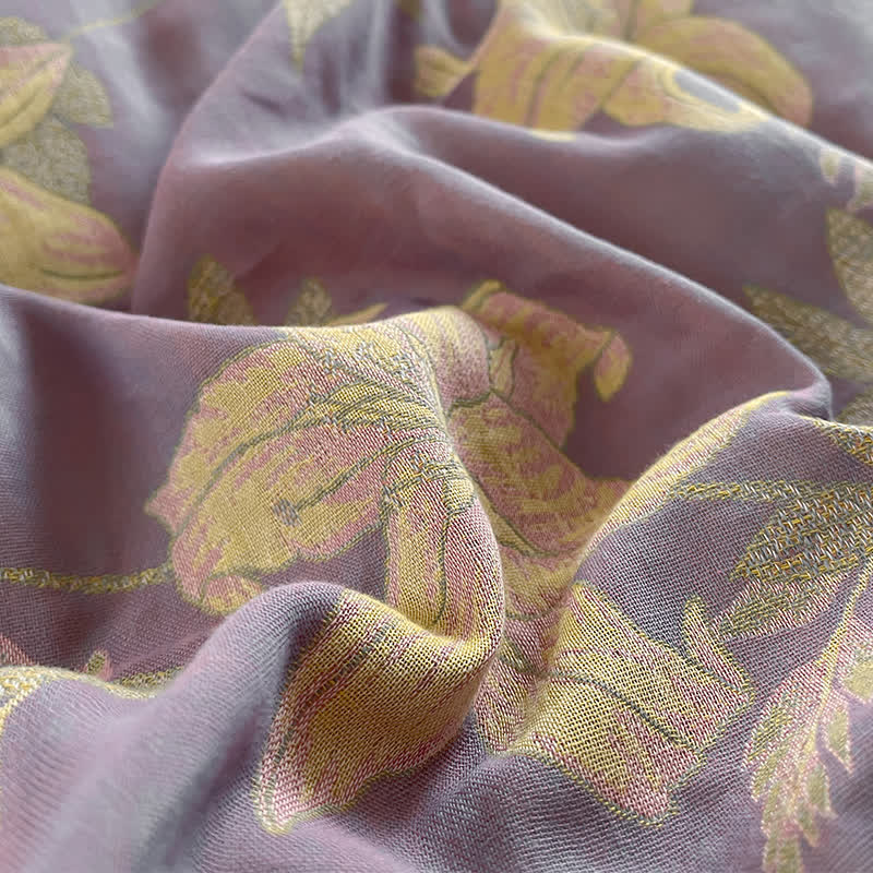 Bettwäscheset aus Baumwollgaze mit Blumenmuster und Lilienmotiv