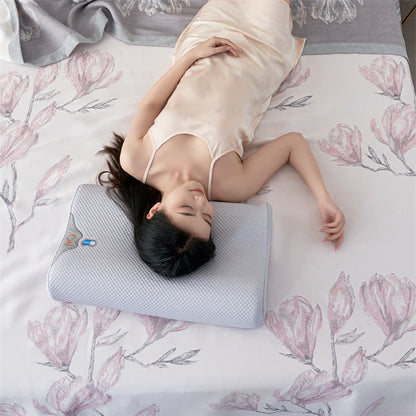 Elegante Steppdecke aus Lyocell-Fasergaze mit Blumenmuster