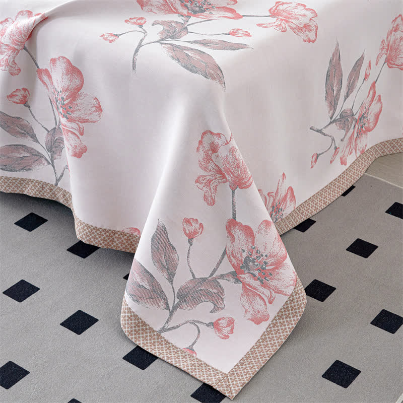 Atmungsaktive Sommerdecke aus Lyocell-Gaze mit Blumenmuster