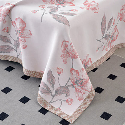 Atmungsaktive Sommerdecke aus Lyocell-Gaze mit Blumenmuster