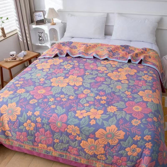 Jacquard-Baumwoll-Pastoral-Sommerhandtuch-Steppdecke