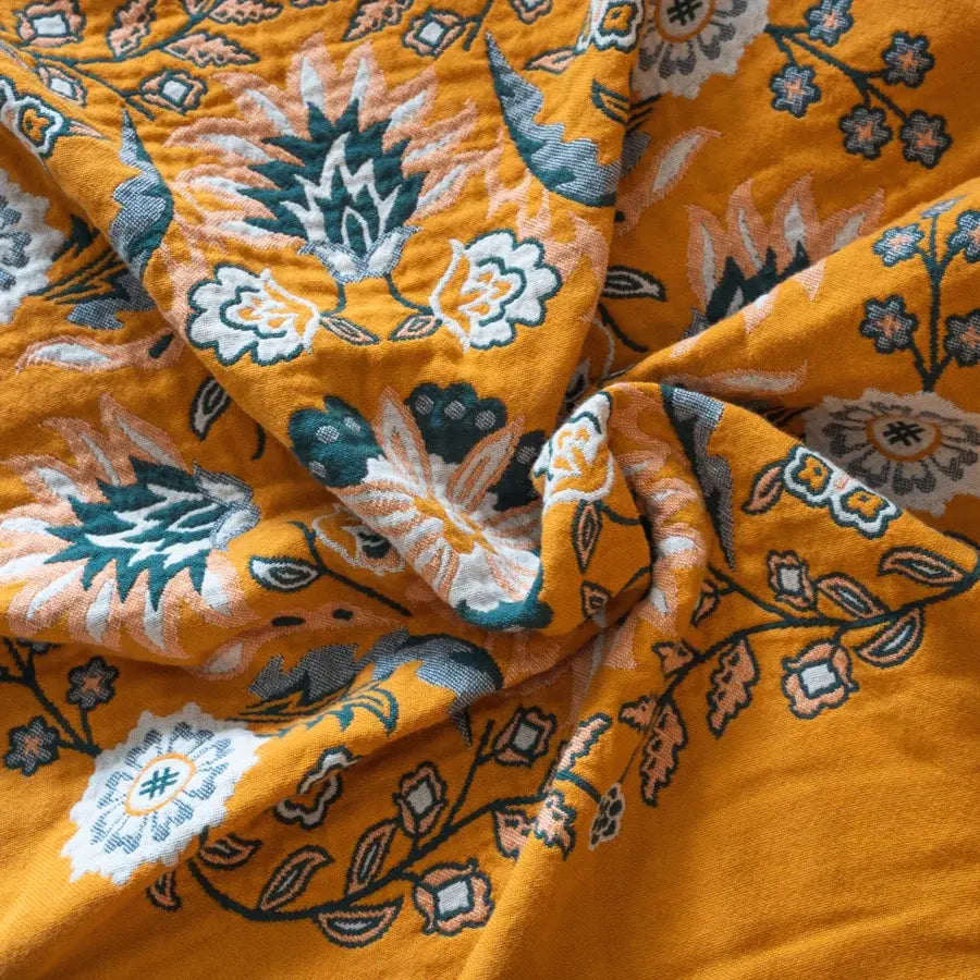 Ownkoti Vintage Überwurfdecke mit Blumenmuster, Sofabezug