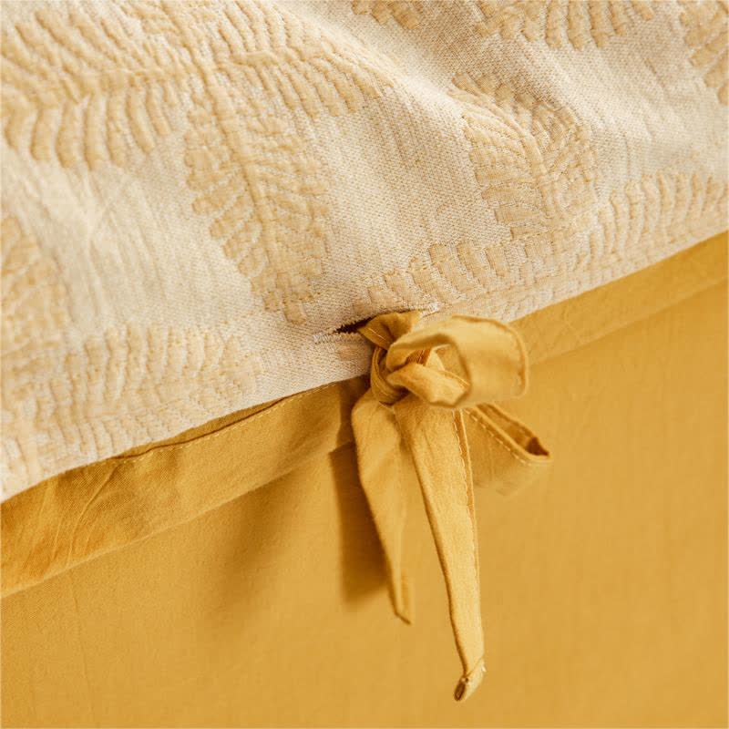 Bettwäscheset aus Baumwollgaze mit Jacquard-Krawatte (4-teilig)
