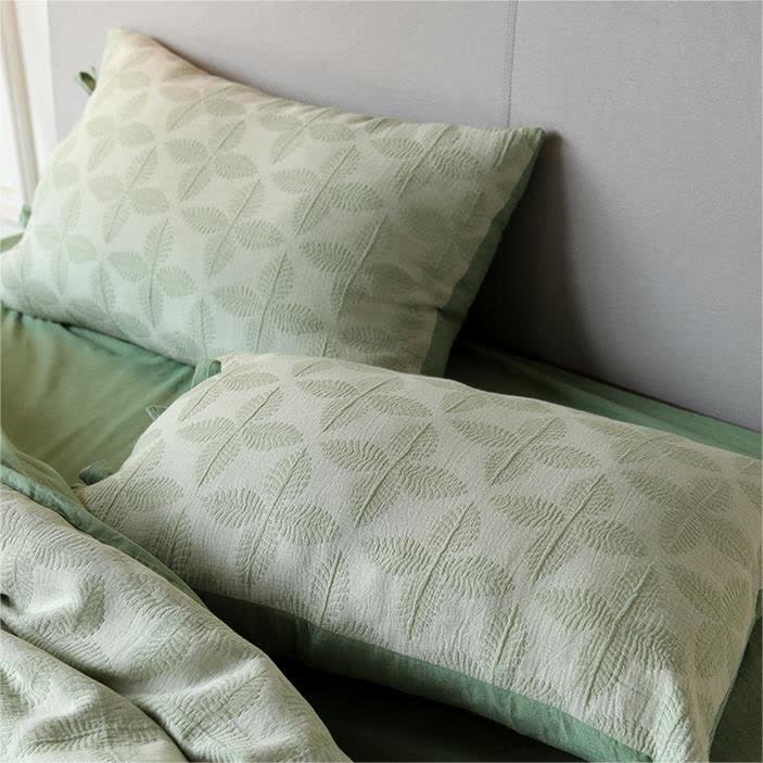 Bettwäscheset aus Baumwollgaze mit Jacquard-Krawatte (4-teilig)