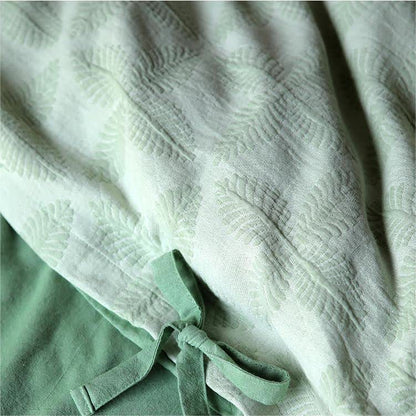 Bettwäscheset aus Baumwollgaze mit Jacquard-Krawatte (4-teilig)