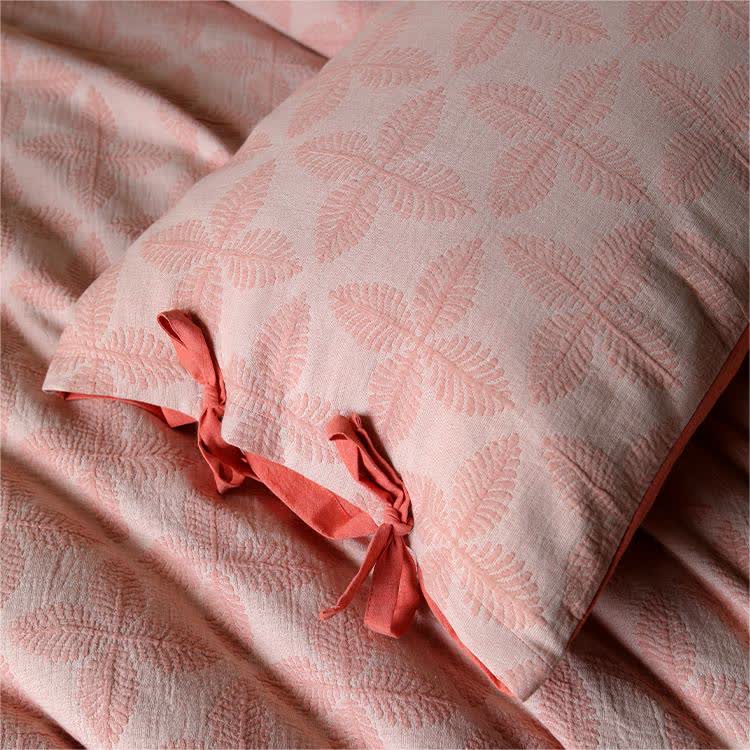Bettwäscheset aus Baumwollgaze mit Jacquard-Krawatte (4-teilig)