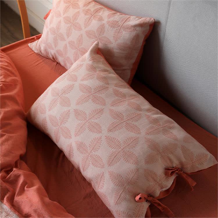 Bettwäscheset aus Baumwollgaze mit Jacquard-Krawatte (4-teilig)