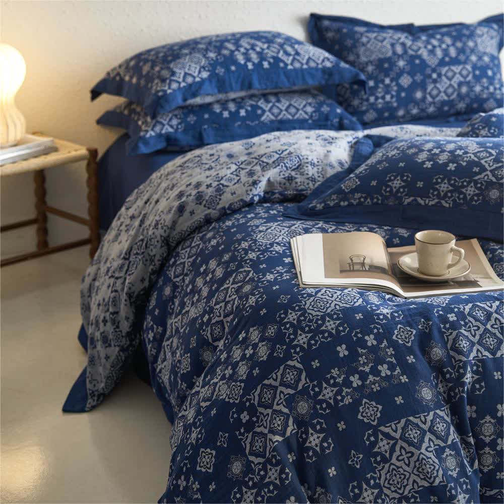 Bettwäscheset aus reiner Baumwolle im Vintage-Stil (4-teilig)