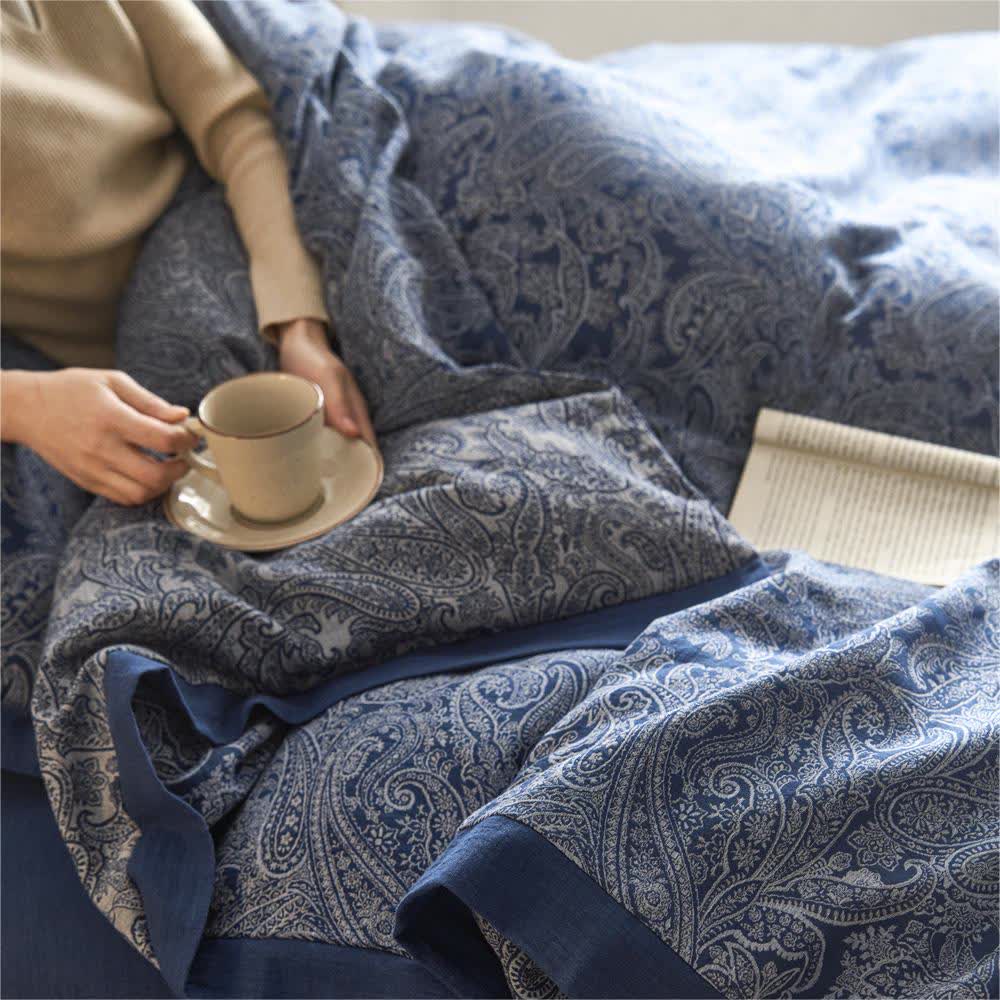 Jacquard-Bettwäscheset aus Baumwollgaze im Vintage-Stil (4-teilig)