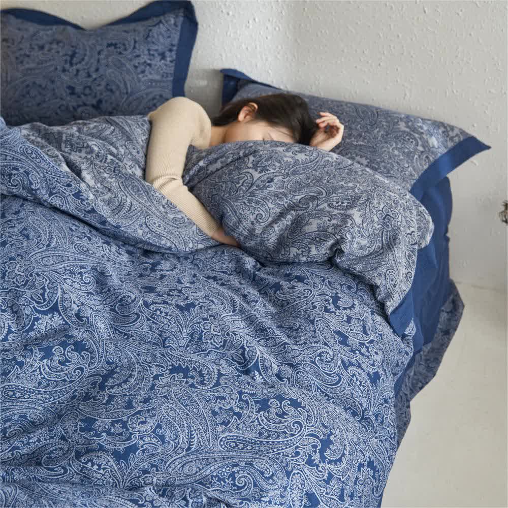 Jacquard-Bettwäscheset aus Baumwollgaze im Vintage-Stil (4-teilig)
