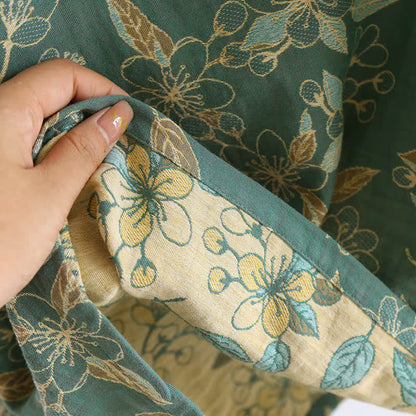 Lässiges Pyjama-Set aus Baumwolle mit Vintage-Blumenmuster