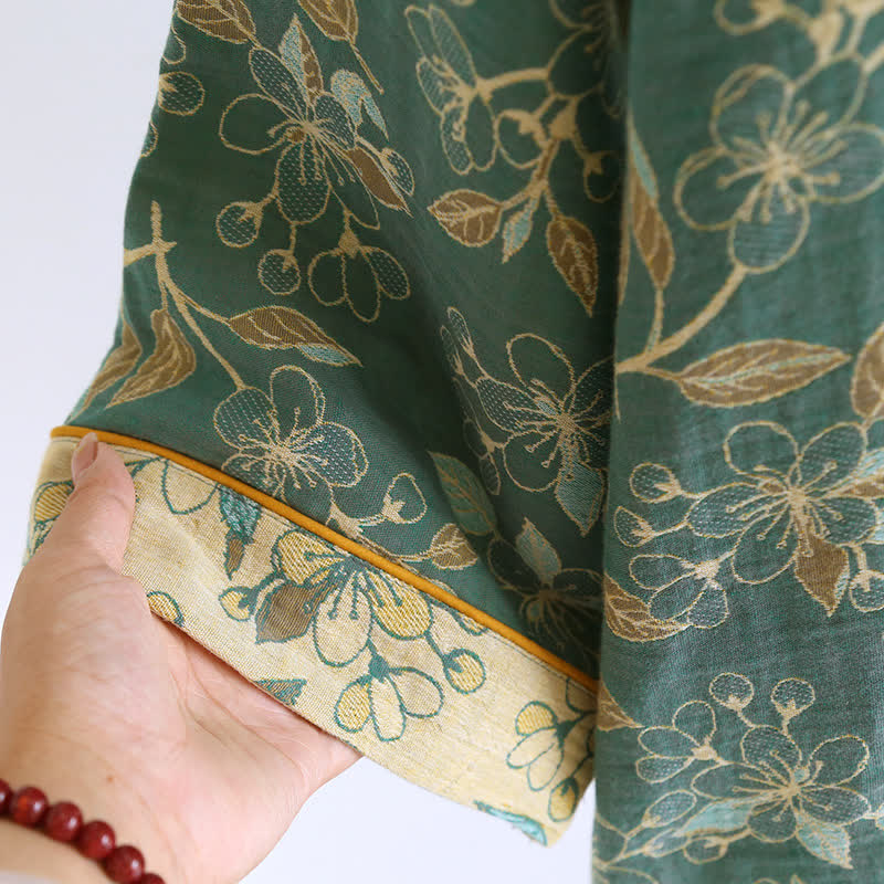 Lässiges Pyjama-Set aus Baumwolle mit Vintage-Blumenmuster