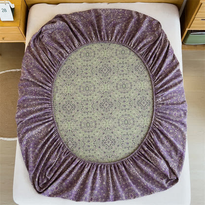 Vintage-Spannbettlaken aus reinem Baumwoll-Jacquard