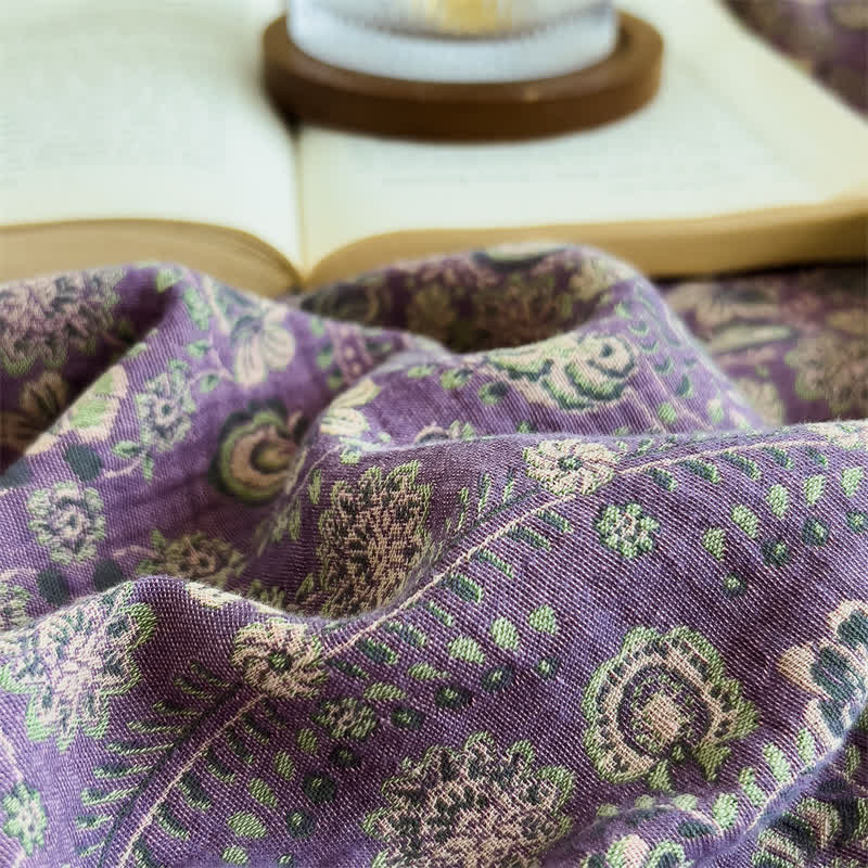 Vintage-Spannbettlaken aus reinem Baumwoll-Jacquard