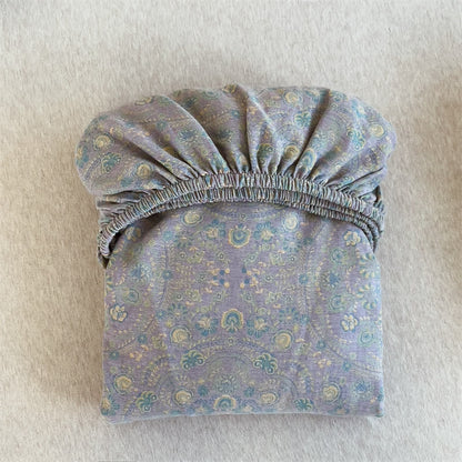 Vintage-Spannbettlaken aus reinem Baumwoll-Jacquard