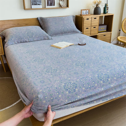 Vintage-Spannbettlaken aus reinem Baumwoll-Jacquard